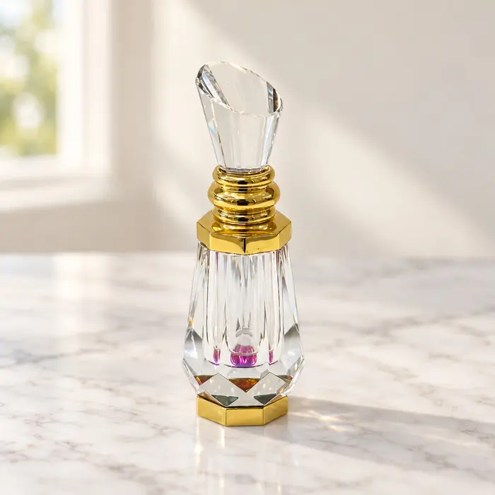 Crystal Perfume Bottle - Slanted Stopper