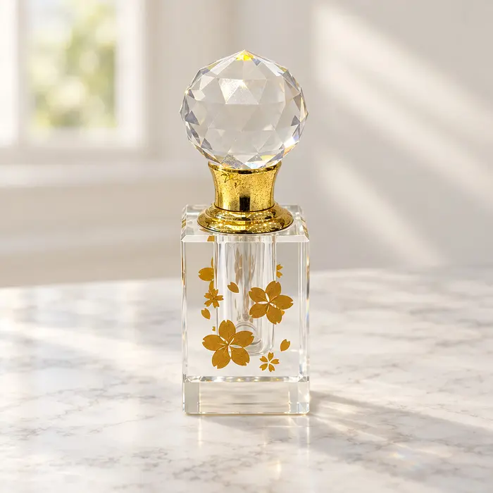 Crystal Bottle - Gold Flowers 3ml
