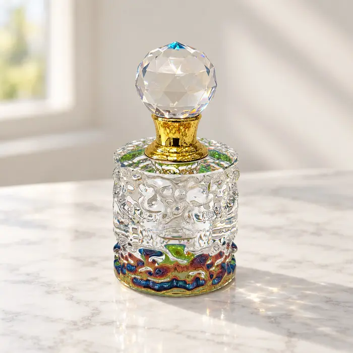 Crystal Perfume Bottle - Ripple Texture