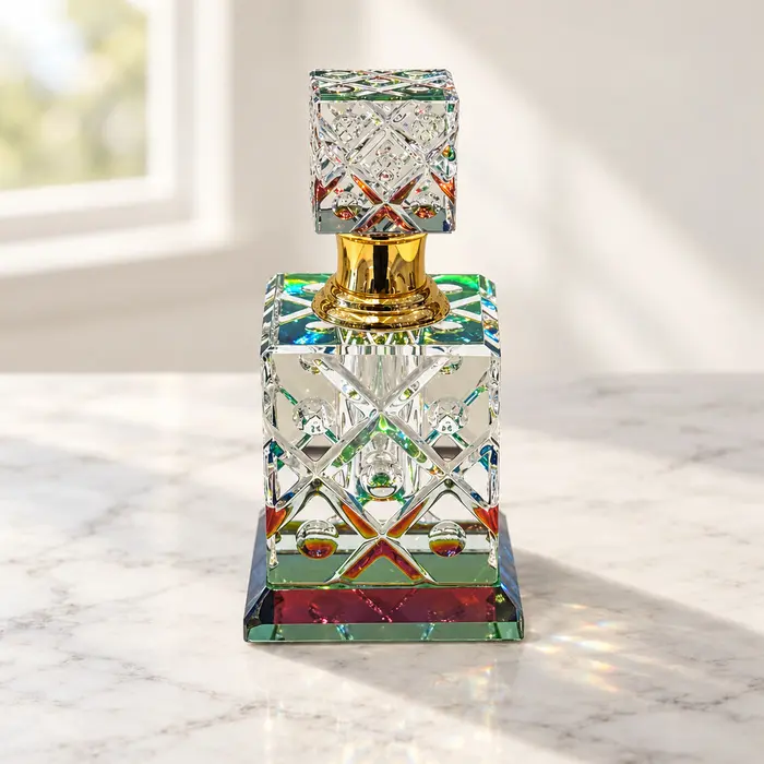 Crystal Perfume Bottle - Diamond Lattice