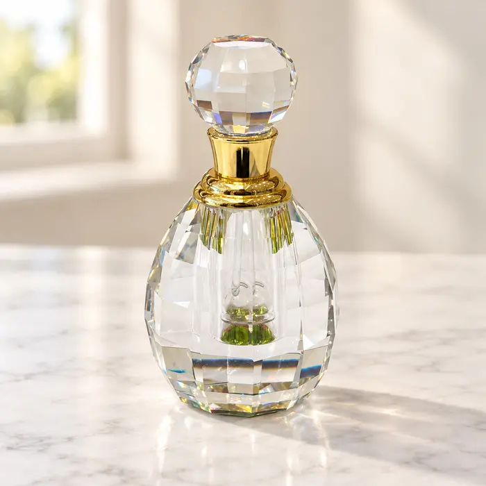 Crystal Perfume Bottle - Pear Grid