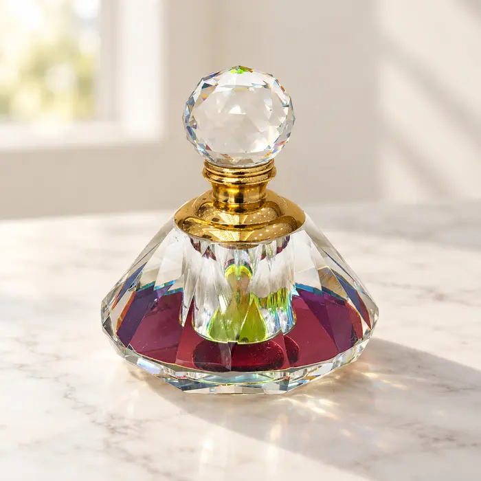 Crystal Perfume Bottle - Burgundy Base