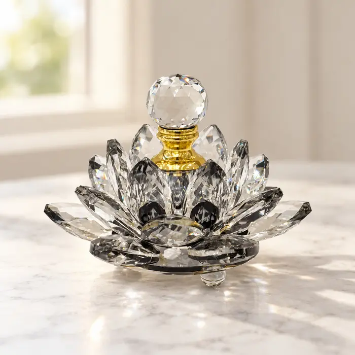 Crystal Perfume Bottle - Smoky Lotus