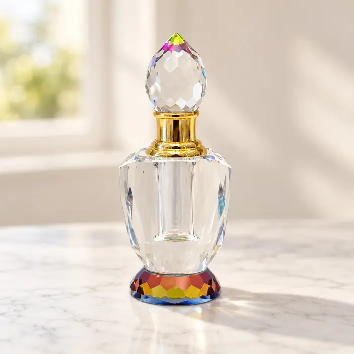 Crystal Perfume Bottle - Faceted Cup