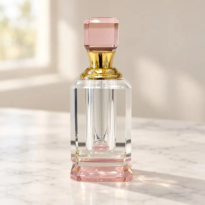 Crystal Perfume Bottle - Pink Block