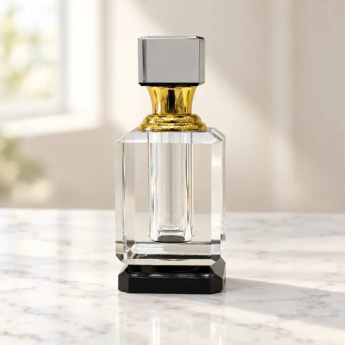 Crystal Perfume Bottle - Black Base