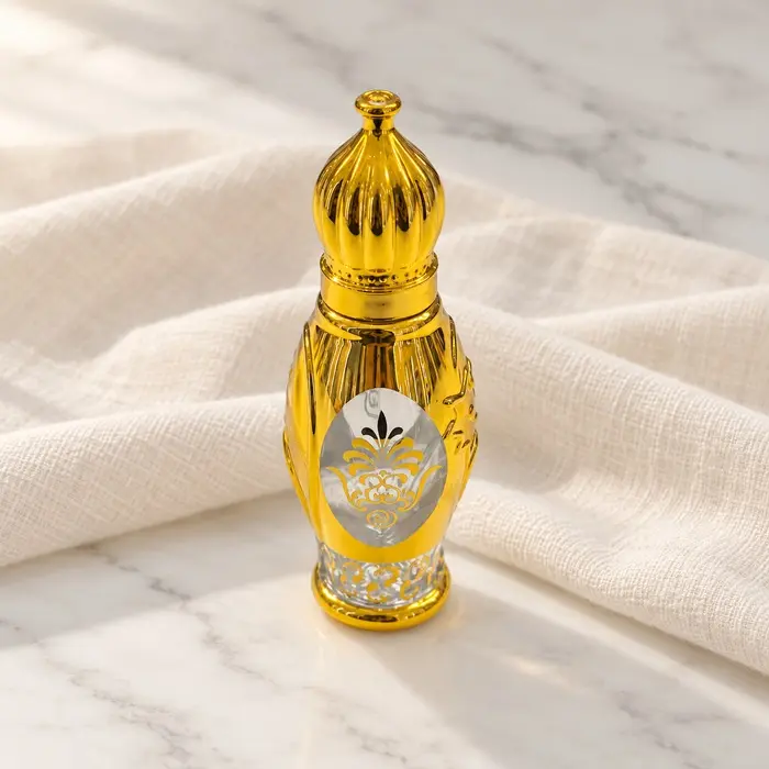 Gold Attar Bottle - Oval Medallion