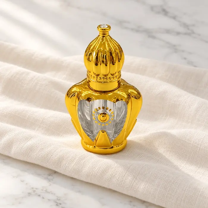 Gold Attar Bottle - Shield Medallion
