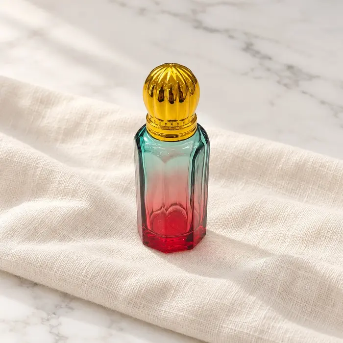 Attar Bottle - Teal Rose Gradient