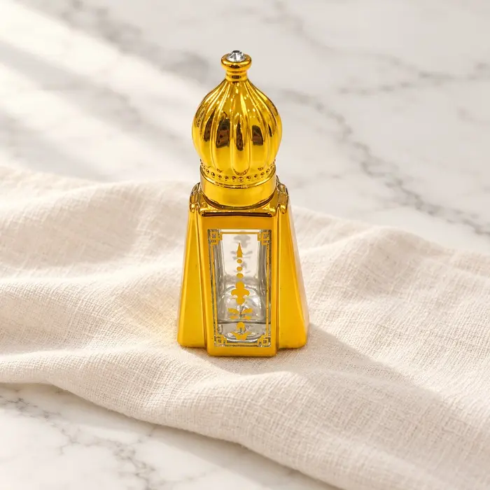 Gold Attar Bottle - Trapezoid Ornament